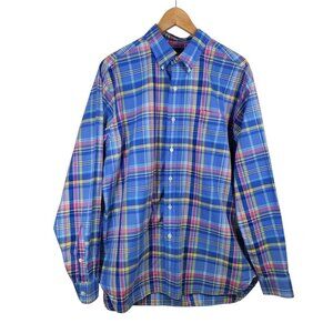 Ralph‎ Lauren Mens Multicolor Plaid Long Sleeve Button-Down Shirt Size L
